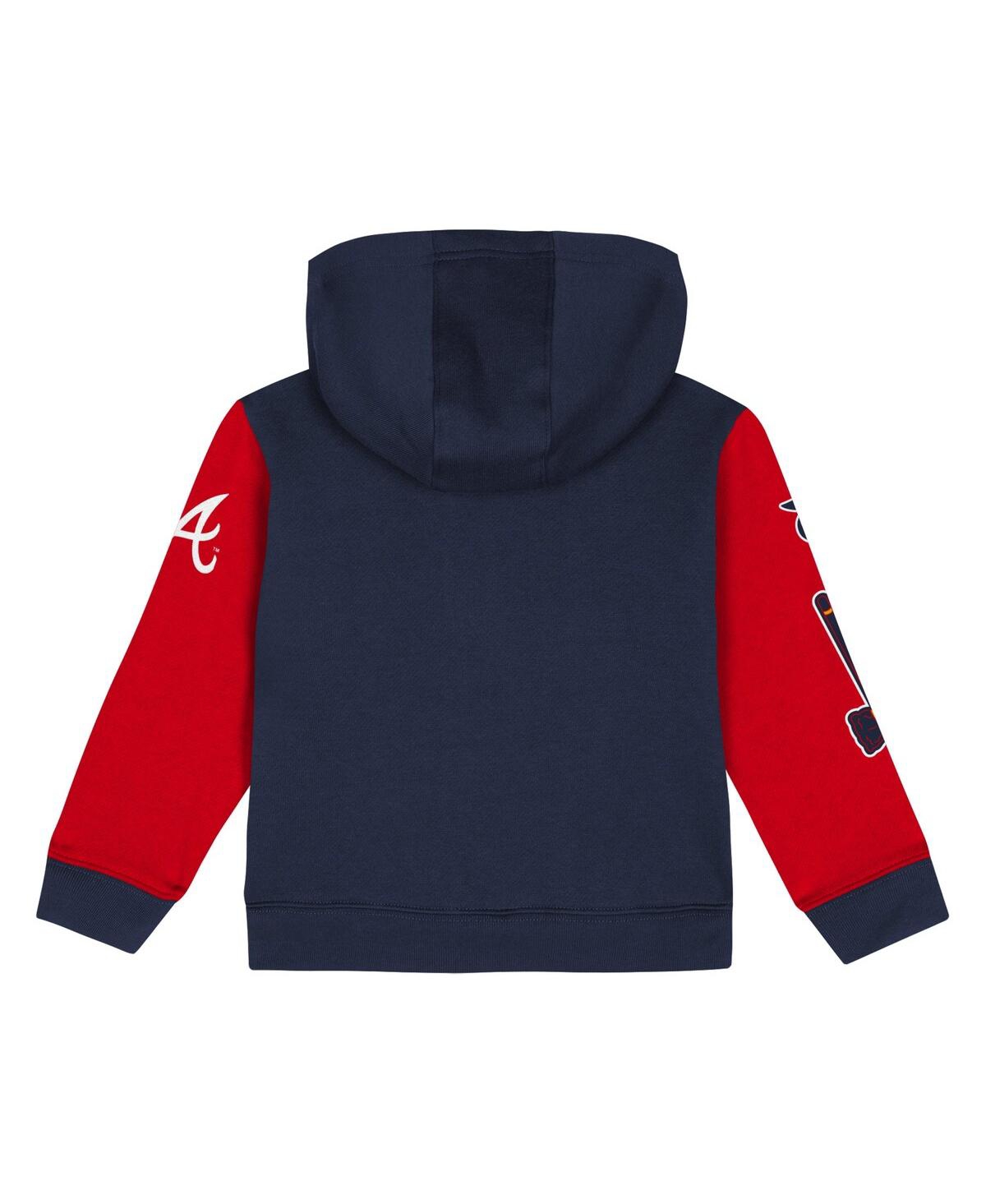 Shop Outerstuff Baby Boys And Girls Fanatics Branded Navy Atlanta Braves Post Card Full-zip Hoodie Jacket