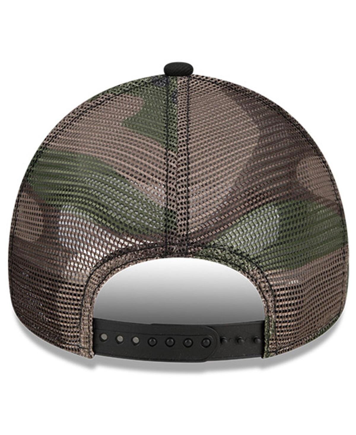 Men's New EraChase Briscoe Camo 9FORTY A-Frame Trucker Adjustable Hat - Black