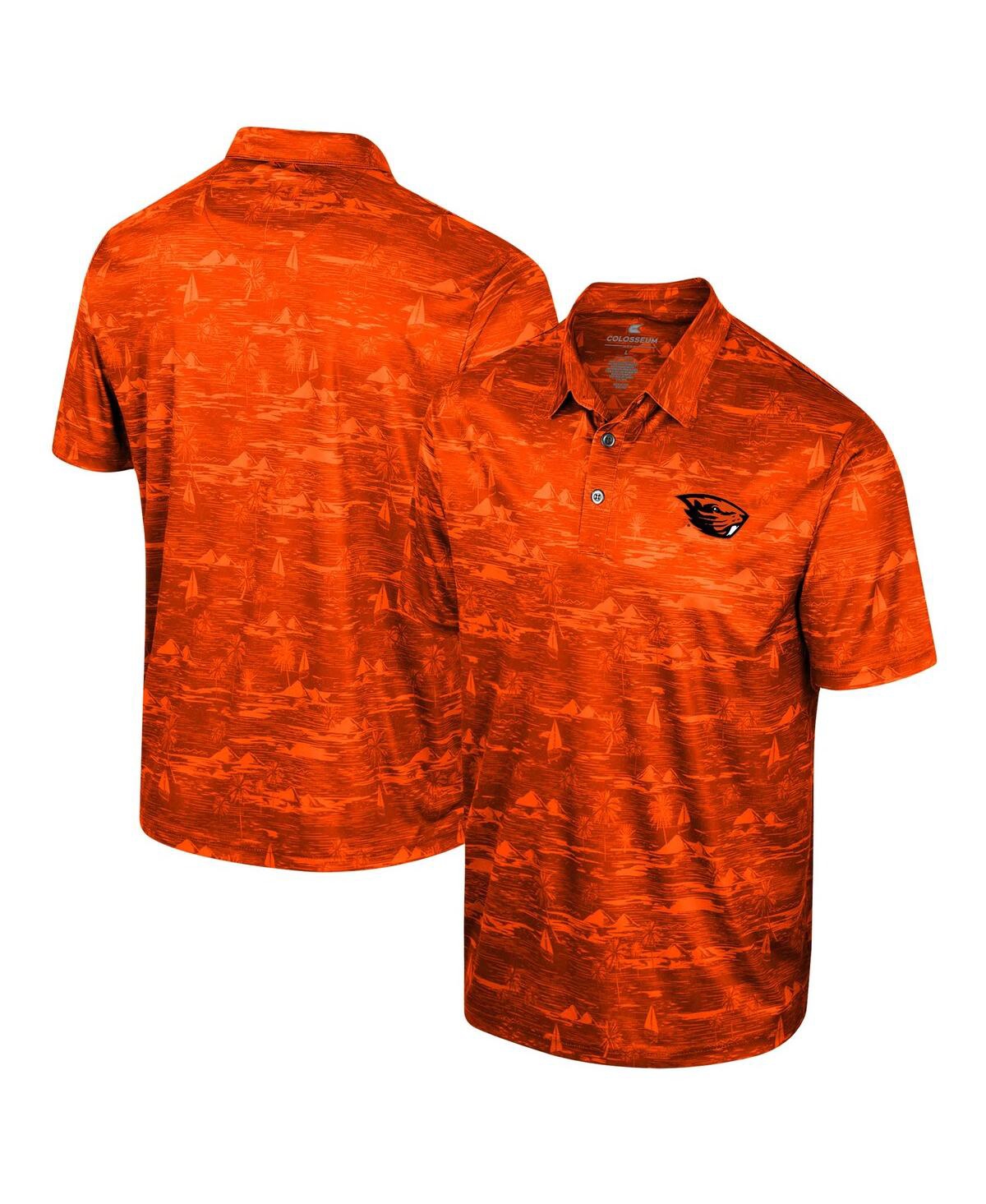 Colosseum Men's  Orange Oregon State Beavers Daly Print Polo Shirt