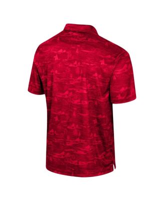 Men's Red Utah Utes Daly Print Polo Shirt