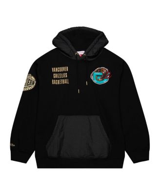 Men's Black Distressed Vancouver Grizzlies Hardwood Classics Team OG 2.0 Vintage-Like Logo Fleece Pullover Hoodie