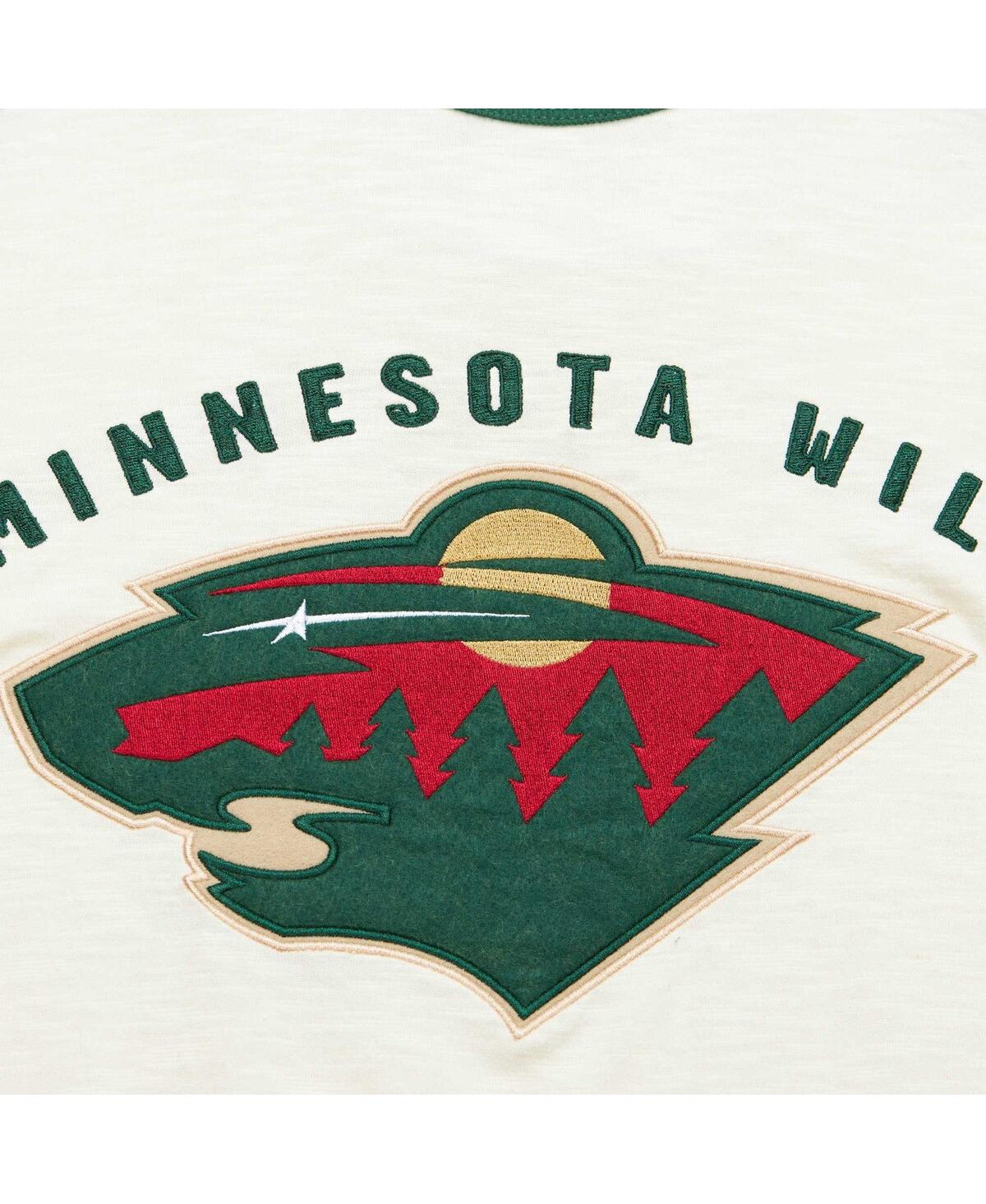 Men's Mitchell & NessMinnesota Wild Legendary Slub Vintage-Like Raglan Long Sleeve T-shirt - Cream