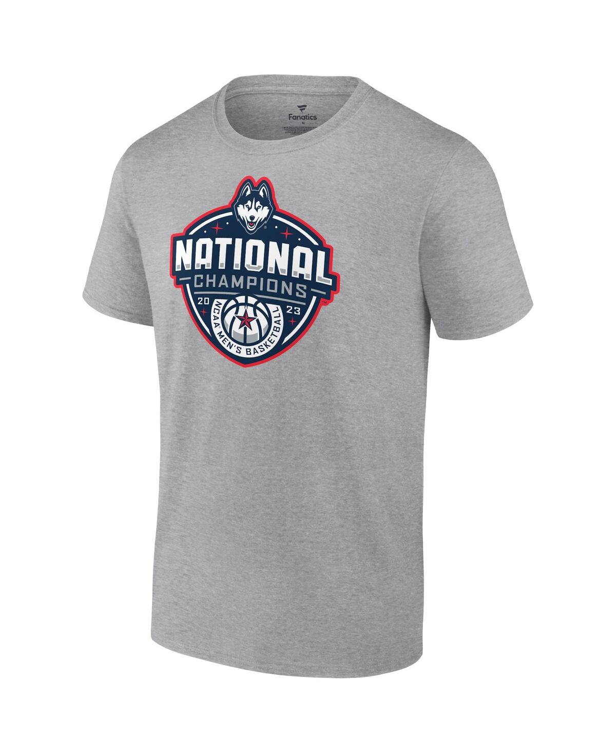 Men's FanaticsUConn Huskies 2023 Ncaa Men's Basketball National Champions Logo T-shirt - Gray