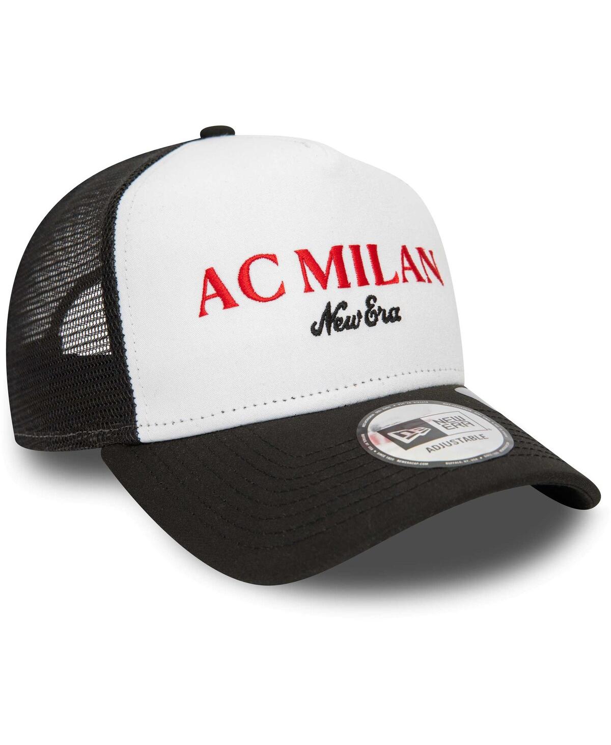 Shop New Era Men's  White Ac Milan E-frame Adjustable Trucker Hat