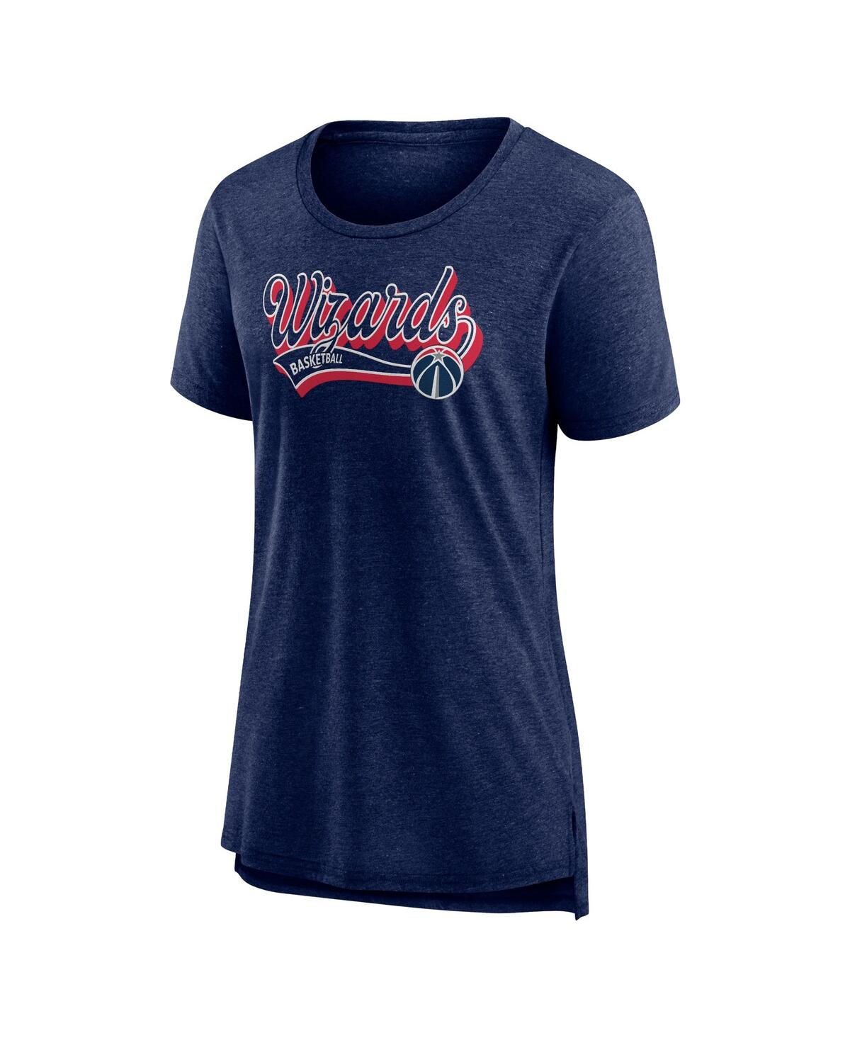 Shop Fanatics Women's  Heather Navy Washington Wizards League Leader Tri-blend T-shirt