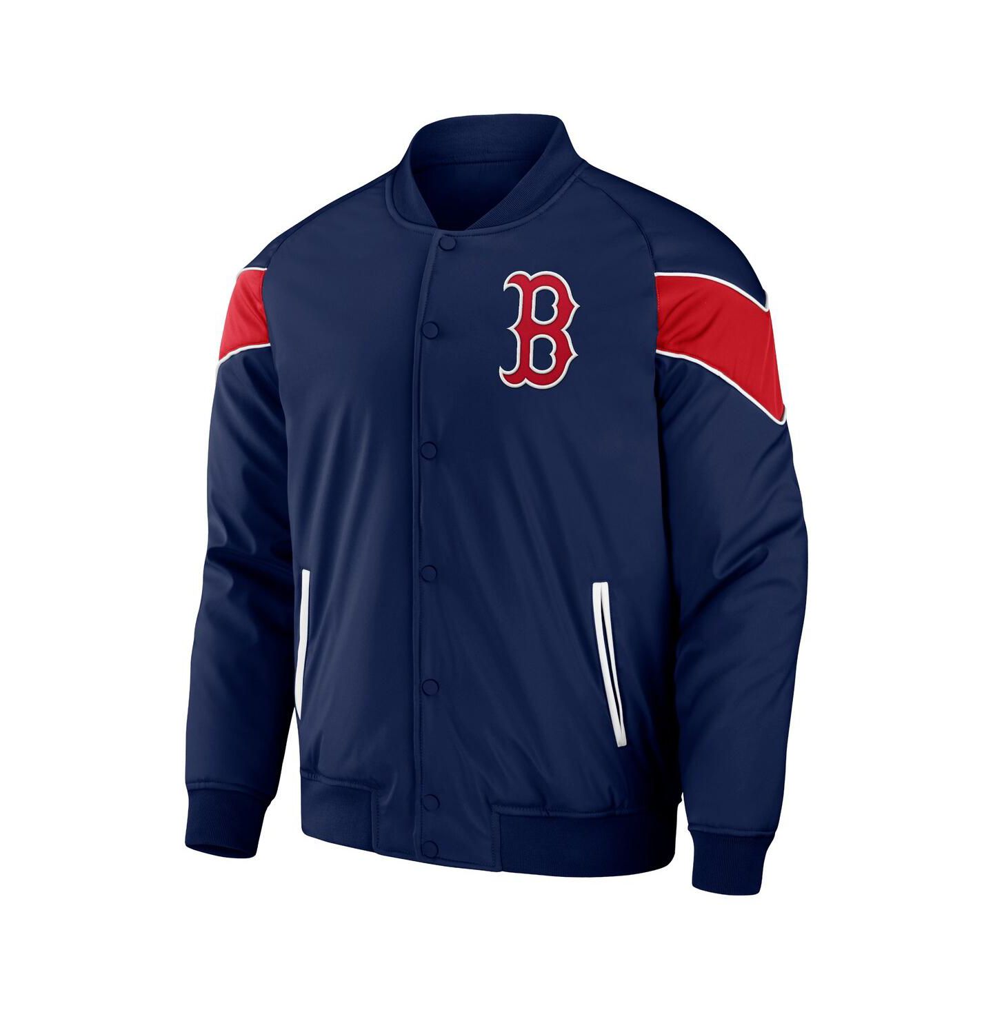 Мужская куртка Fanatics Darius Rucker Collection by Navy Boston Red Sox Baseball Raglan Full-Snap — фото 2