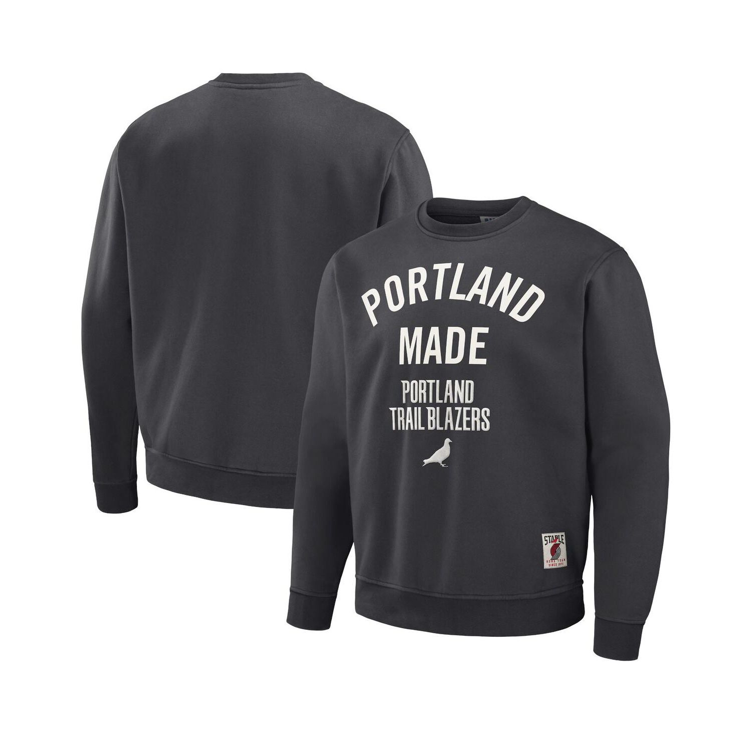 Men's NBA x Anthracite Portland Trail Blazers Plush Pullover Sweatshirt