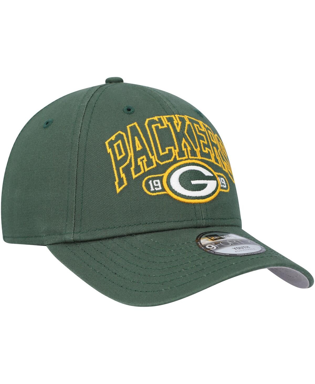 Shop New Era Youth Boys And Girls  Green Green Bay Packers Outline 9forty Adjustable Hat
