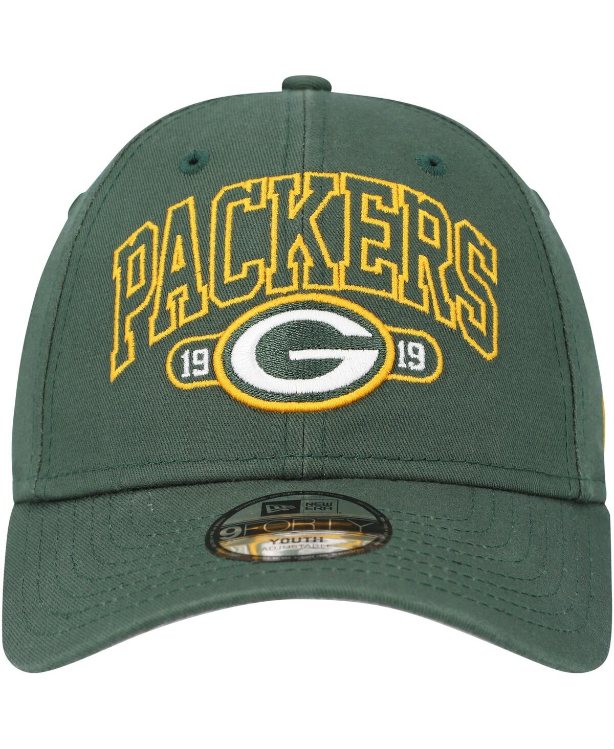 Shop New Era Youth Boys And Girls  Green Green Bay Packers Outline 9forty Adjustable Hat