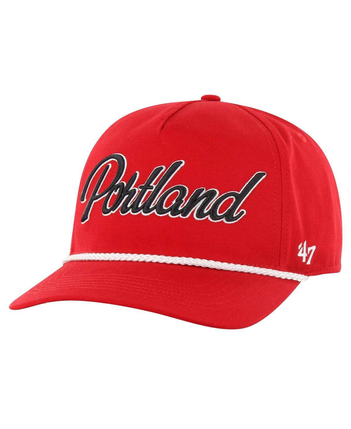 47 Brand Men's ' Red Portland Trail Blazers Overhand Logo Hitch Adjustable Hat In Red