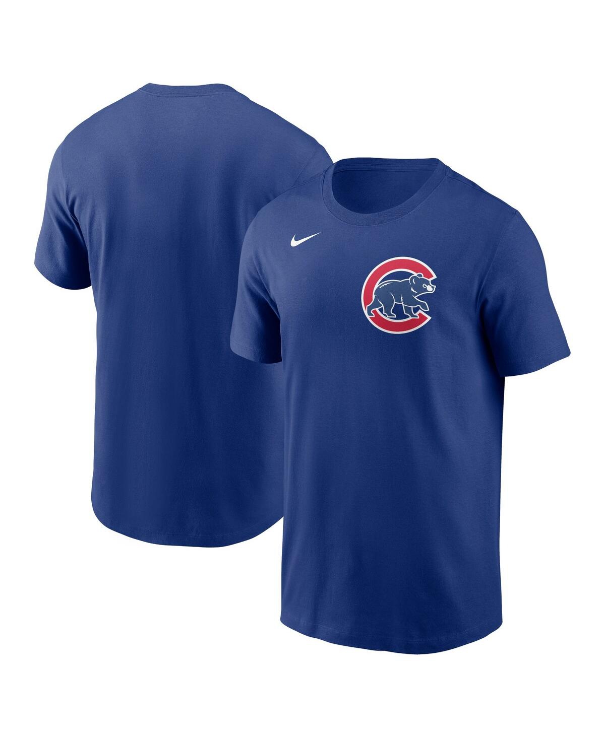 Shop Nike Men's  Royal Chicago Cubs Fuse Wordmark T-shirt