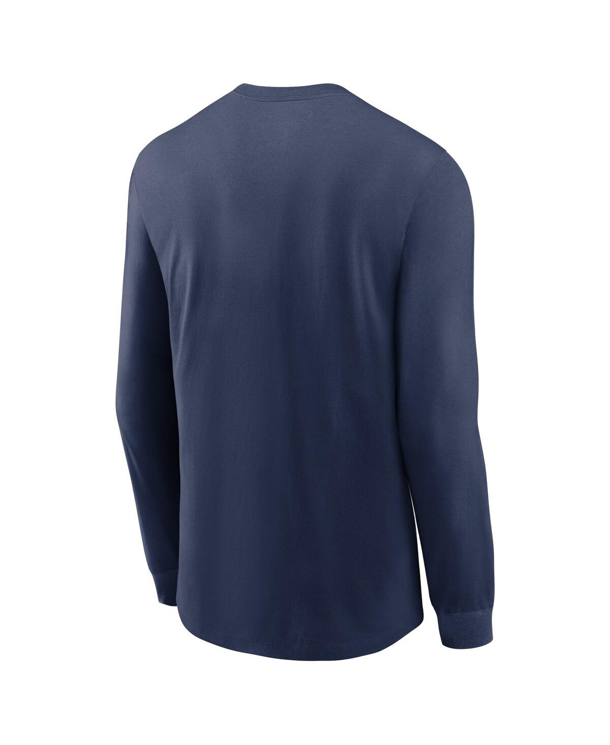 Shop Nike Men's  Navy Milwaukee Brewers Repeater Long Sleeve T-shirt