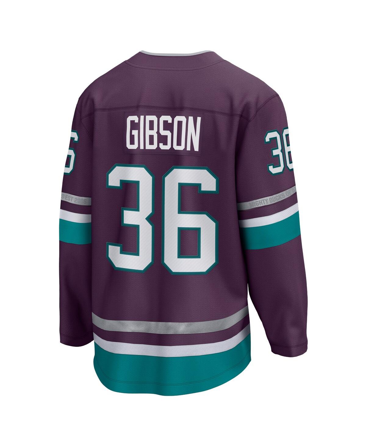 Men's Fanatics John GibsonAnaheim Ducks 30th Anniversary Premier Breakaway Jersey - Purple