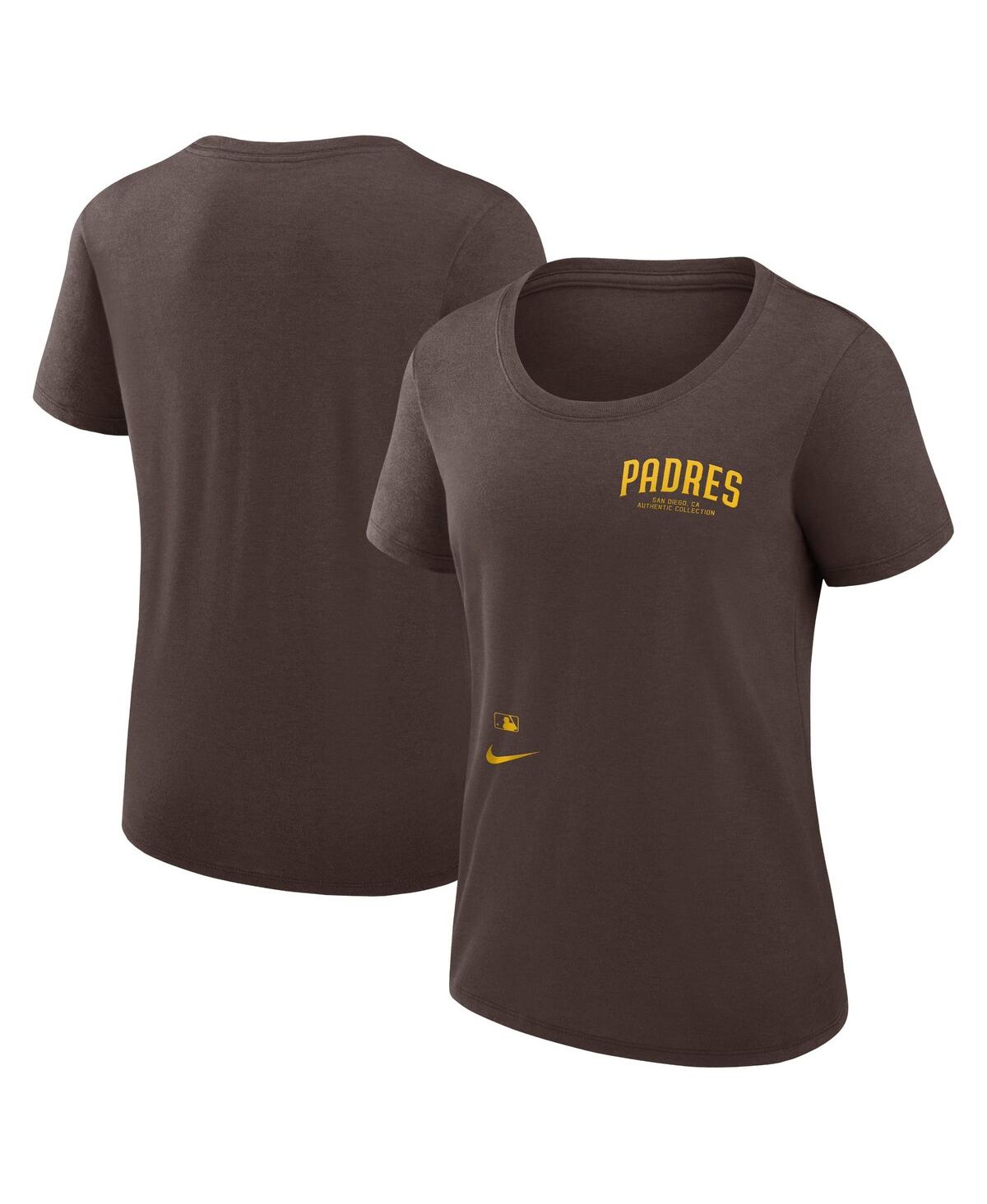 Nike Women's  Brown San Diego Padres Authentic Collection Performance Scoop Neck T-shirt