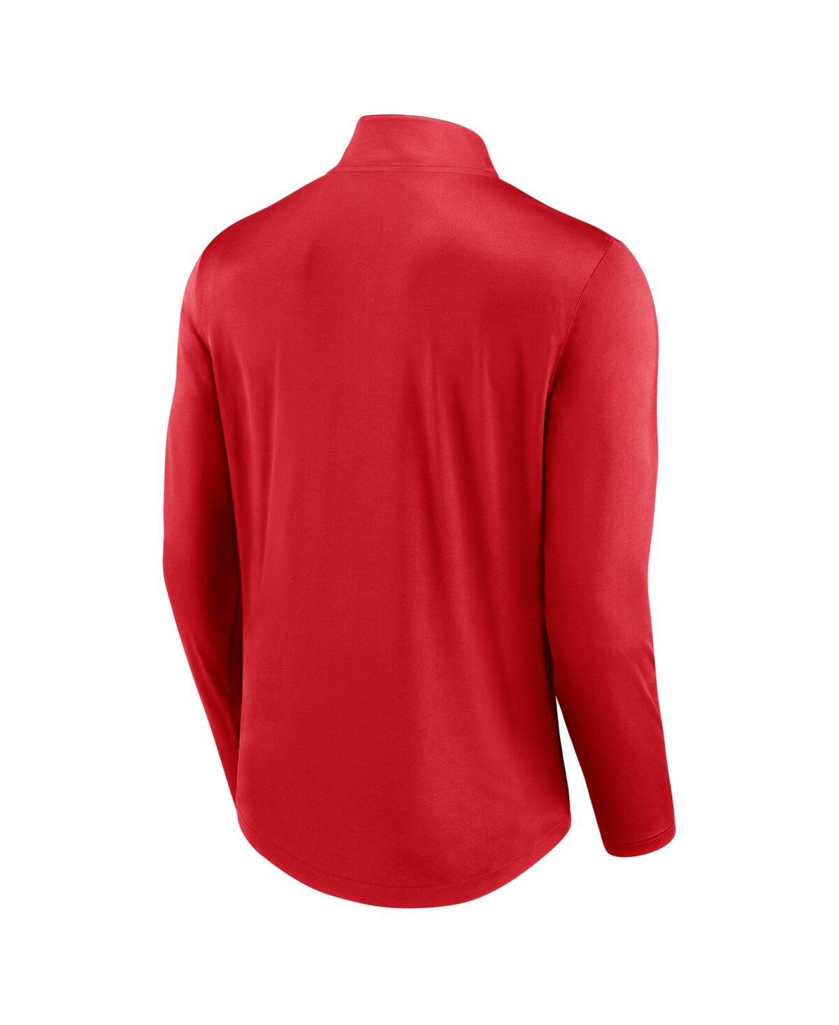 Shop Fanatics Men's  Red Washington Capitals Mock Neck Quarter-zip Top