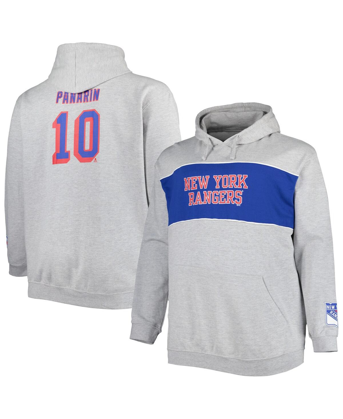 Shop Profile Men's Artemi Panarin Heather Gray New York Rangers Big And Tall Player Pullover Hoodie