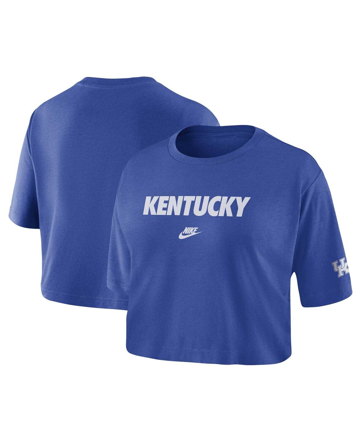Women's Nike Royal Kentucky Wildcats Wordmark Cropped T-shirt - Royal