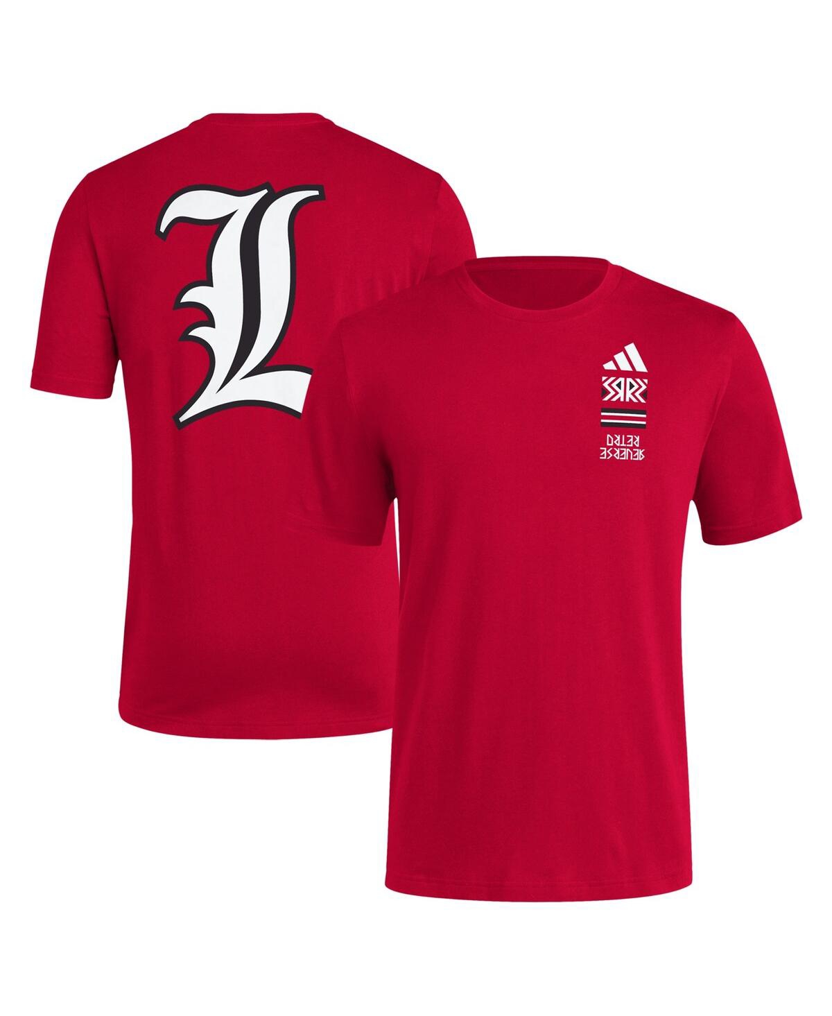 Adidas Originals Men's Adidas Red Distressed Louisville Cardinals Reverse Retro Baseball 2 Hit T-shirt