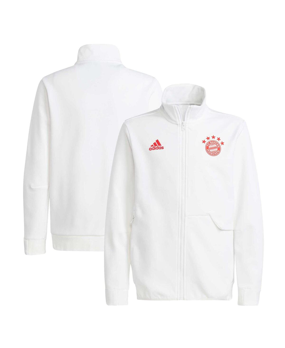 Adidas Originals Kids' Big Boys Adidas White Bayern Munich 2023/24 Anthem Full-zip Jacket