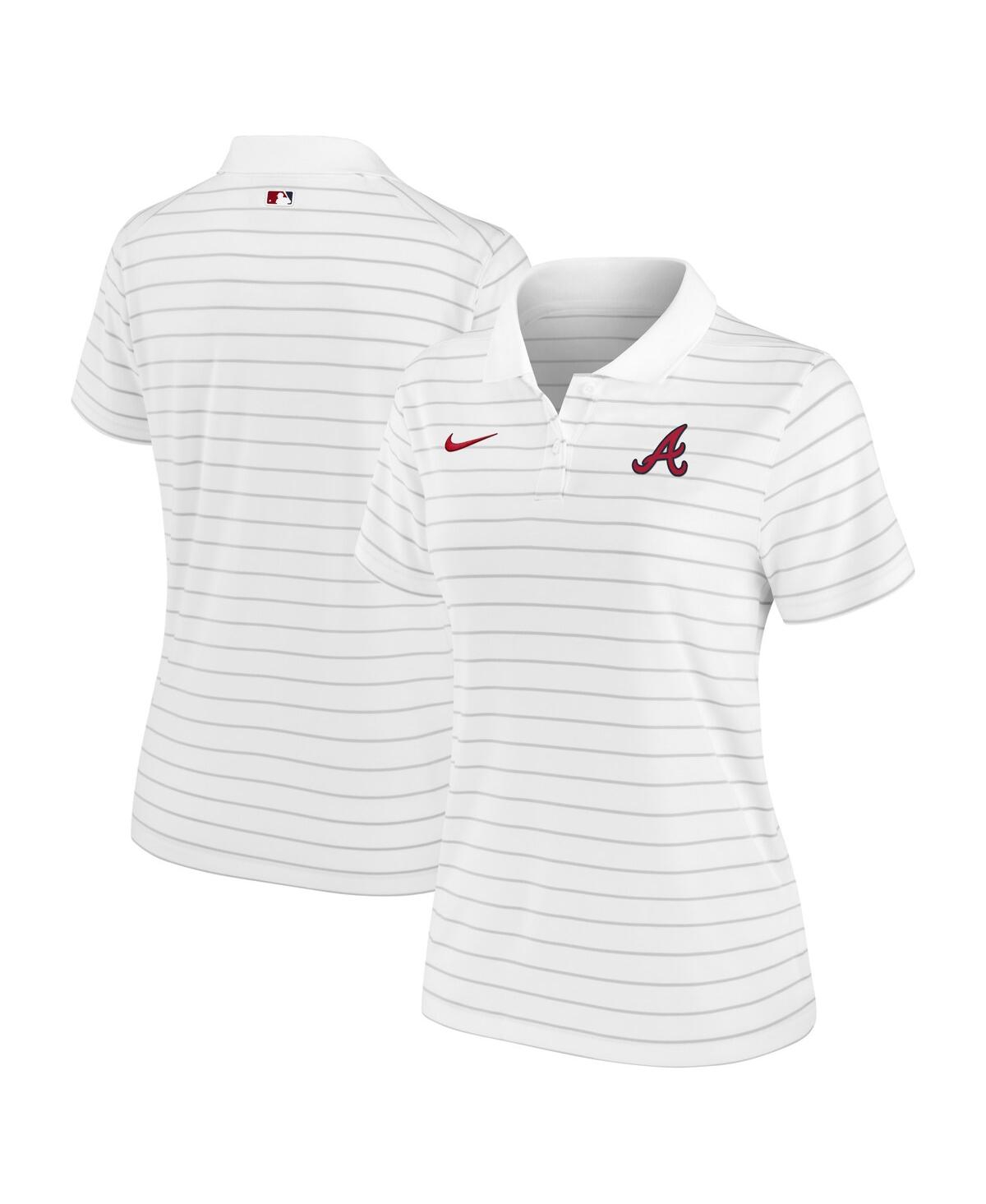 Women's Nike White Atlanta Braves Authentic Collection Victory Performance Polo Shirt - White