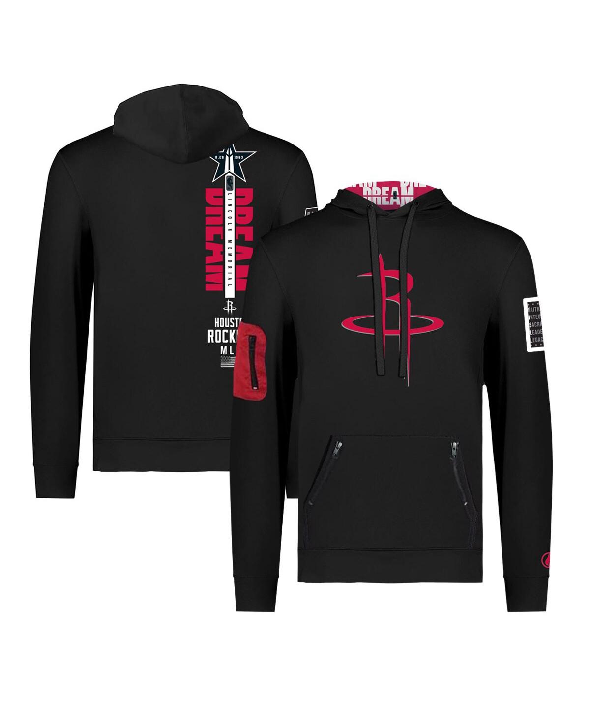 FISLL MEN'S AND WOMEN'S FISLL X BLACK HISTORY COLLECTION BLACK HOUSTON ROCKETS PULLOVER HOODIE