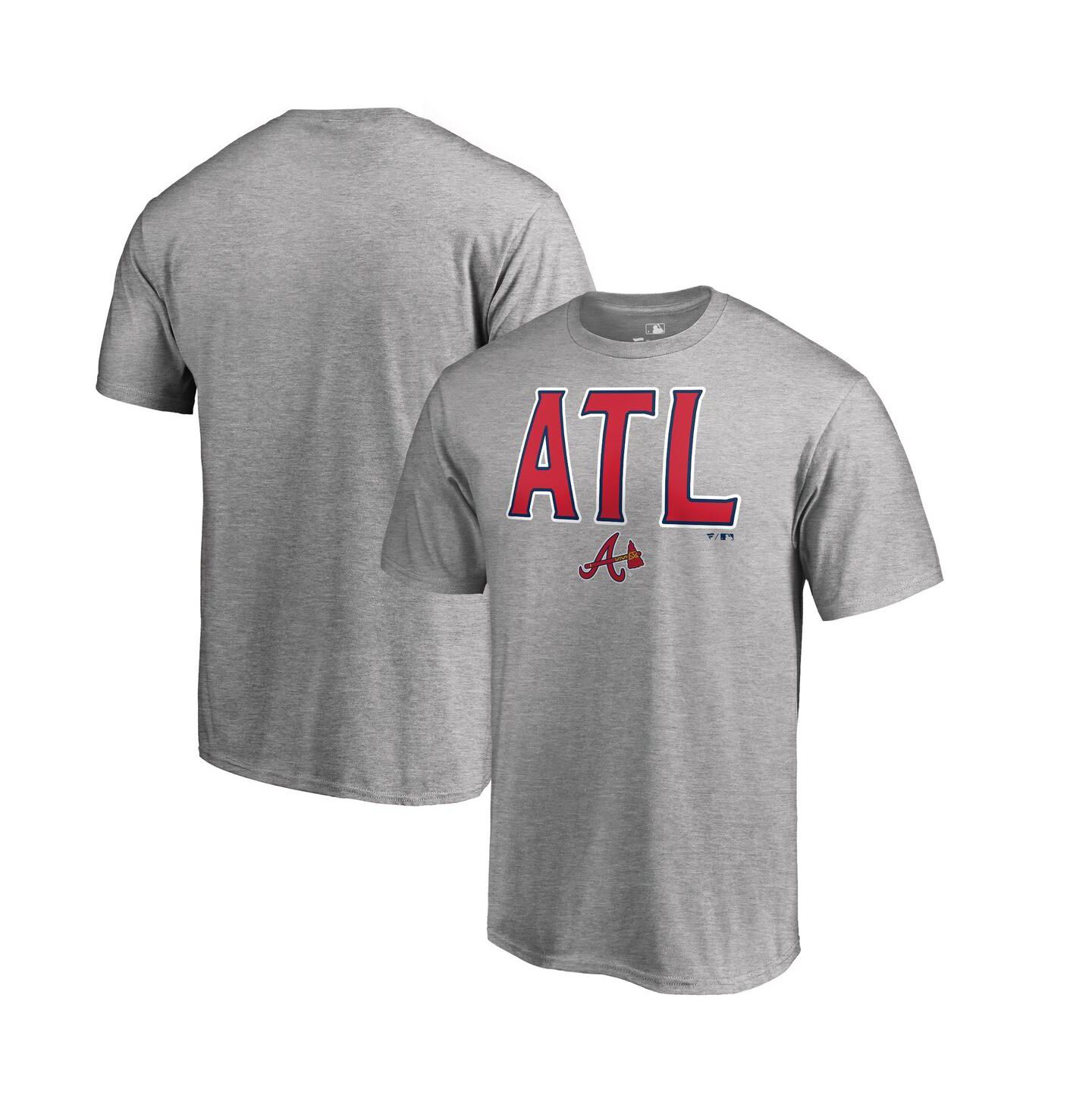 Мужская футболка Fanatics Heather Gray Atlanta Braves Hometown ATL — фото 1