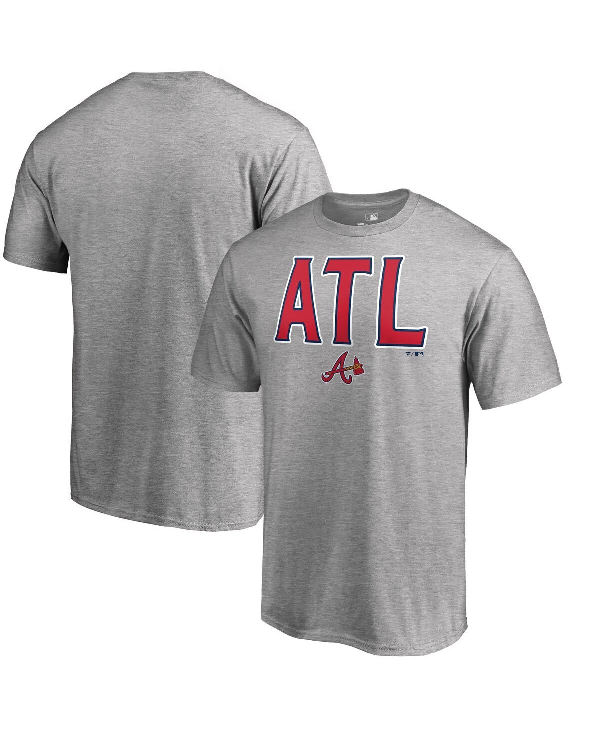 Fanatics Men's  Heather Gray Atlanta Braves Hometown Atl T-shirt