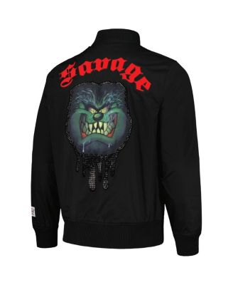 Men's Black Looney Tunes Taz Halloween Twill Full-Zip Jacket