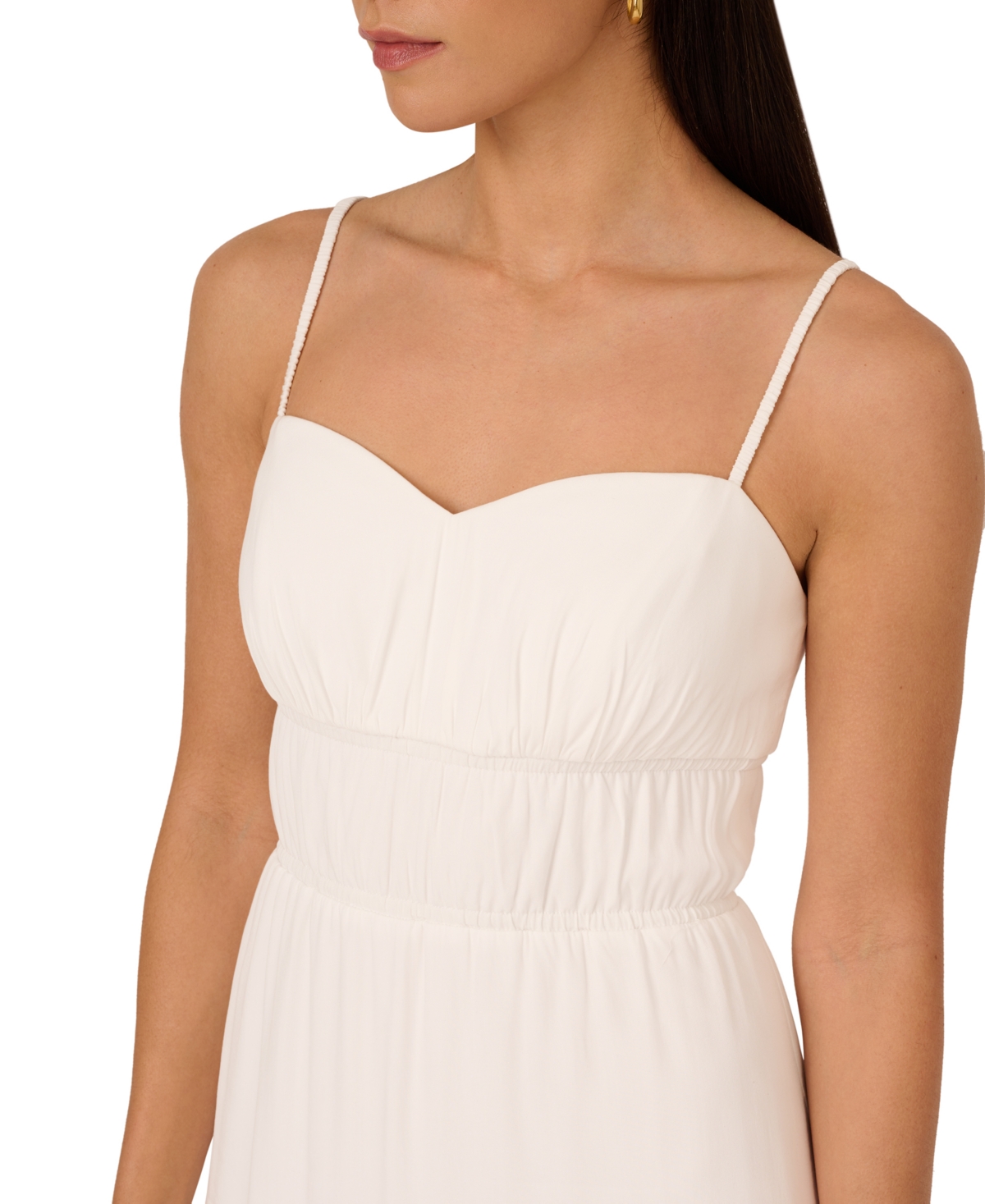 Shop Adrianna By Adrianna Papell Women's Sweetheart-neck Sleeveless Midi Dress In Ivory