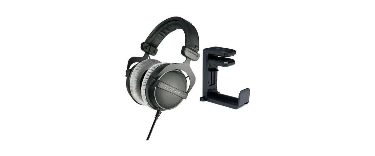 Beyerdynamic Dt 770 Pro 80 Ohm Over-Ear Studio Headphones Bundle - Black