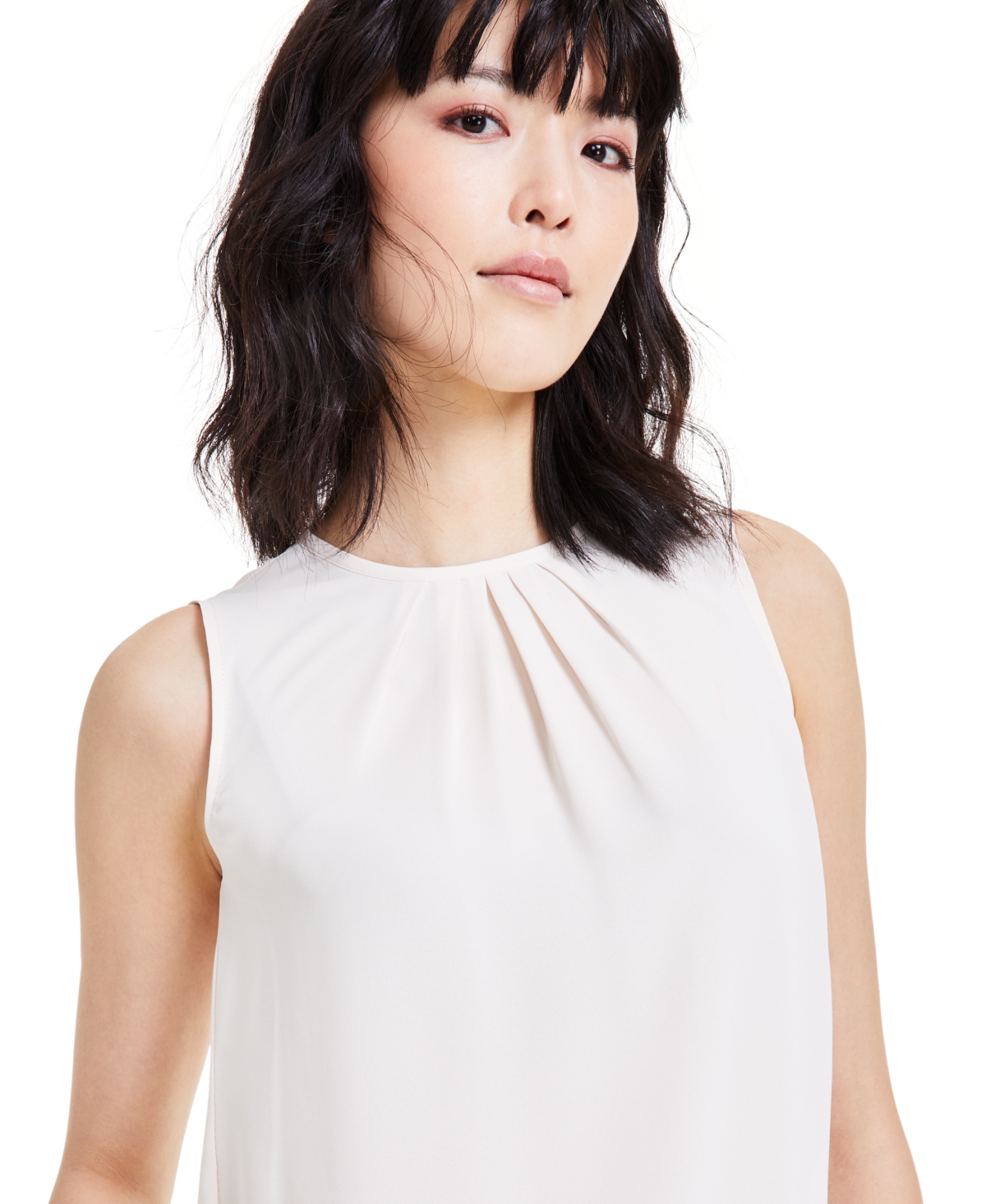 Anne Klein Women's Pleat-Front Sleeveless Top