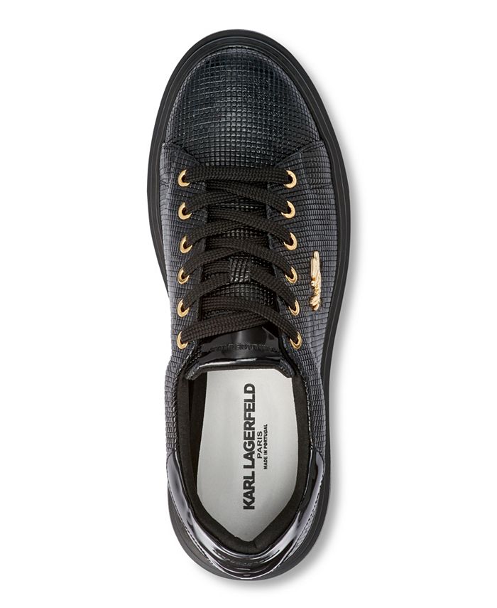 KARL LAGERFELD PARIS Men's Textured Leather Karl Pin Sneakers - Macy's