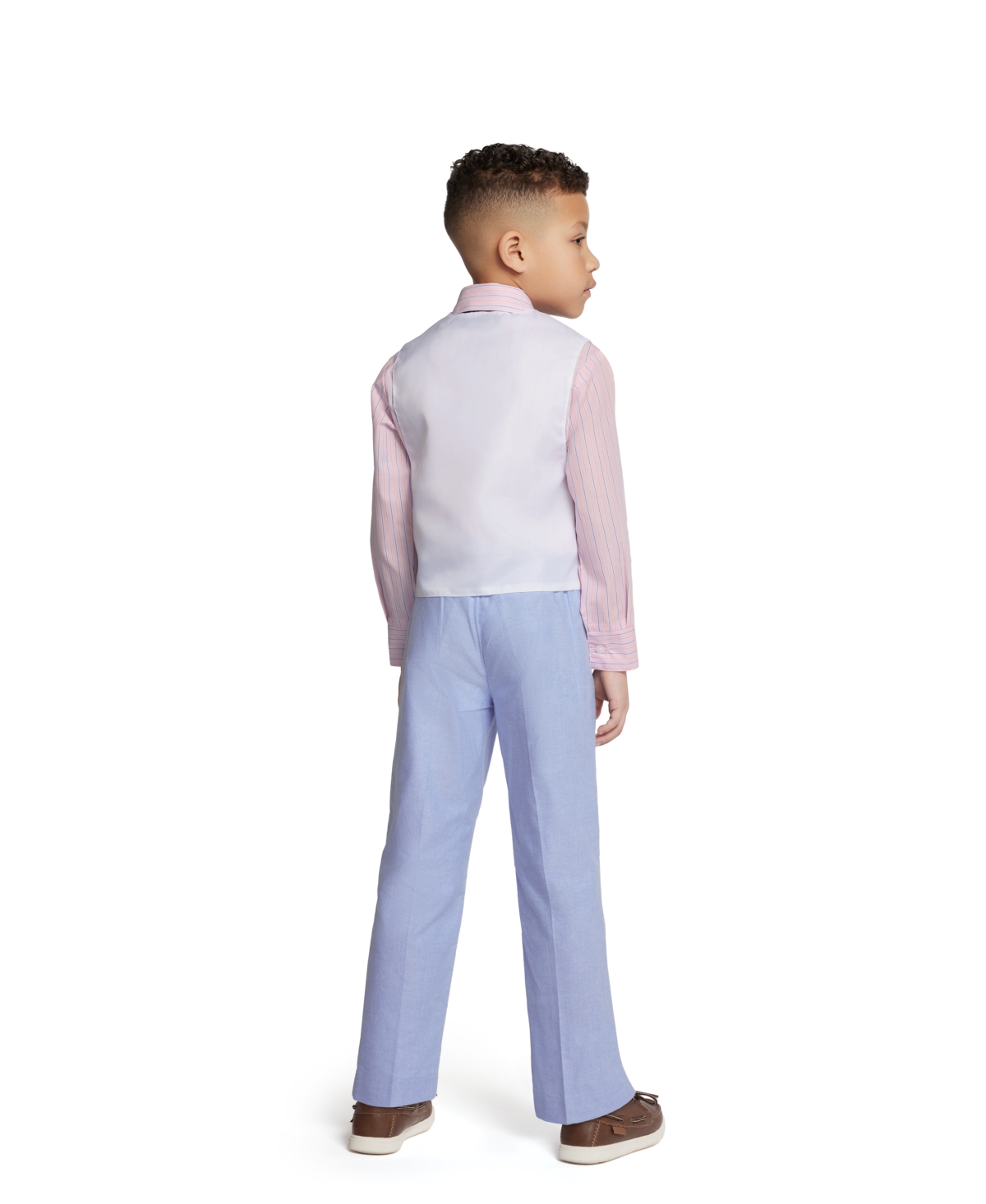 Nautica Little Boys Machine Washable Oxford Vest, Shirt, Pants, Bowtie and Pocket Square, 5 Piece Set