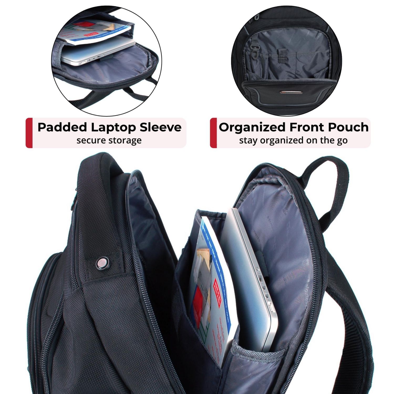 15.6" Laptop Backpack Book Bag Notebook Case Computer Back Pack