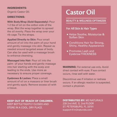 Castor Oil 500mL | For Hair, Skin & Body Nourishment | M3