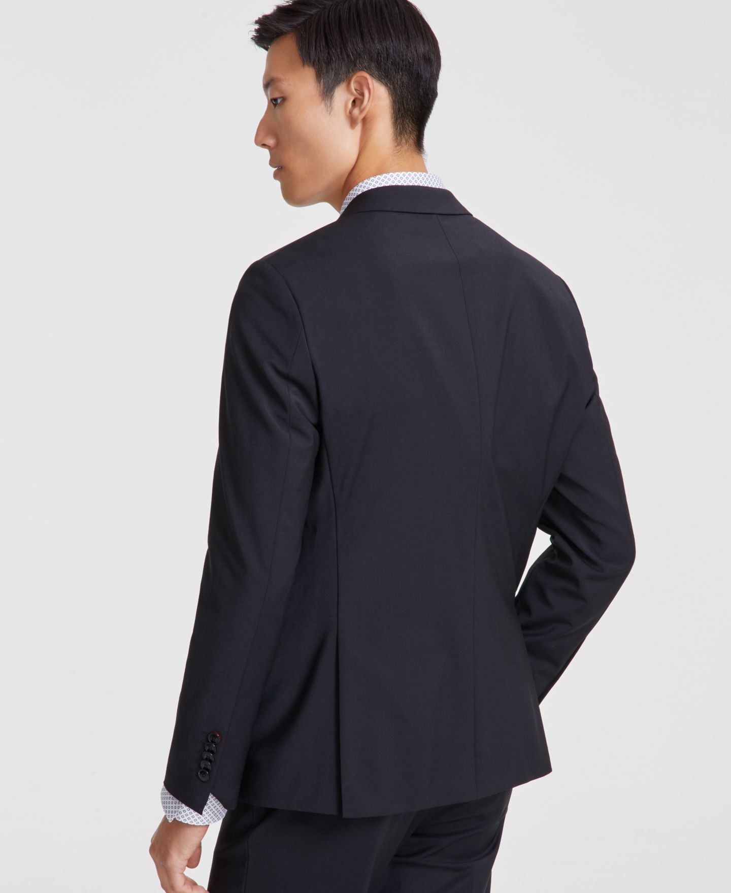 Мужской пиджак Hugo Boss Modern-Fit Solid Wool-Blend Suit, цвет: Чёрный — фото 2