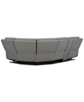Addyson 117" 5-Pc. Leather Sectional with 2 Zero Gravity Recliners with Power Headrests, Created for Macy's