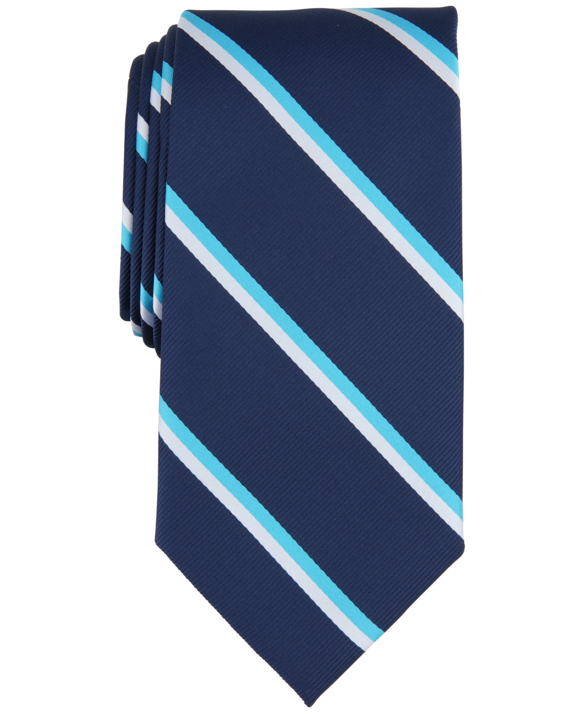 Club Room Men's Irving Stripe Tie, Created For Macy's In Aqua