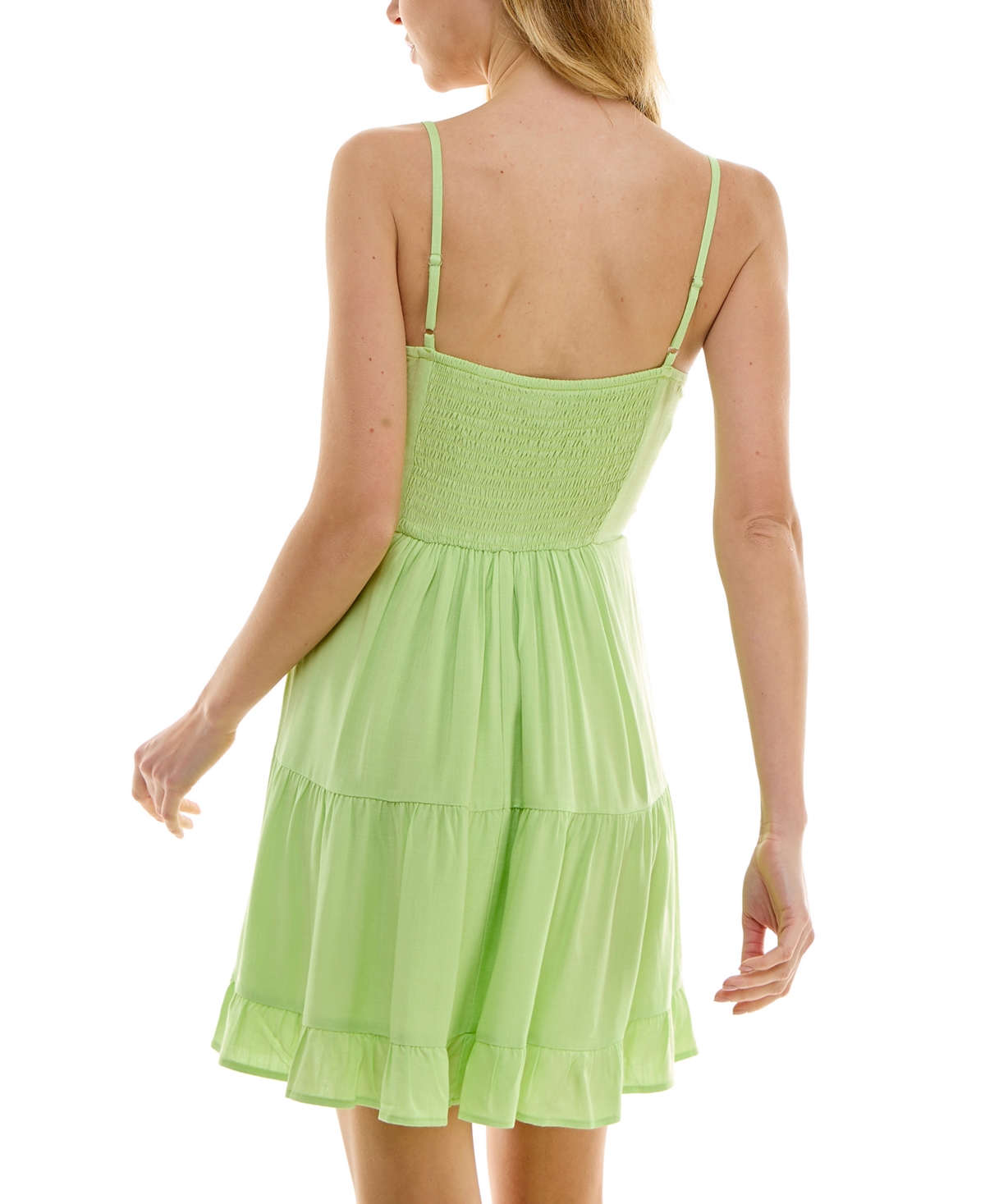 Shop Bcx Juniors' Sweetheart-neck Sleeveless Fit & Flare Dress In Lime