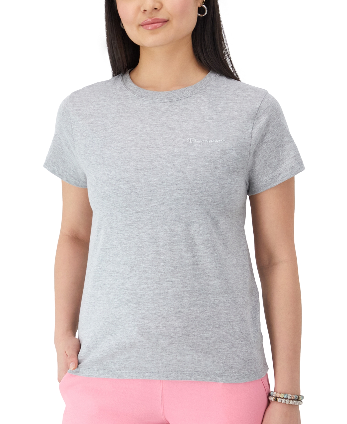 Shop Champion : Women's The Classic Crewneck T-shirt In Oxford Gray