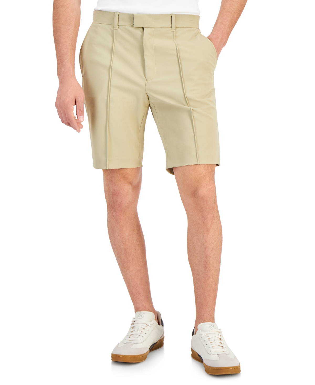 Alfani Men's Alfatech Regular-fit Pintucked 10" Suit Shorts, Created For Macy's In Twill