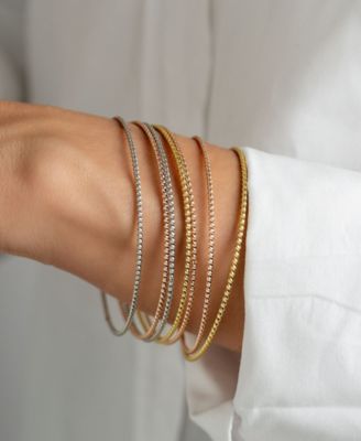 14K Gold-Plated Tri-Color Skinny 7-Piece Bangle Set