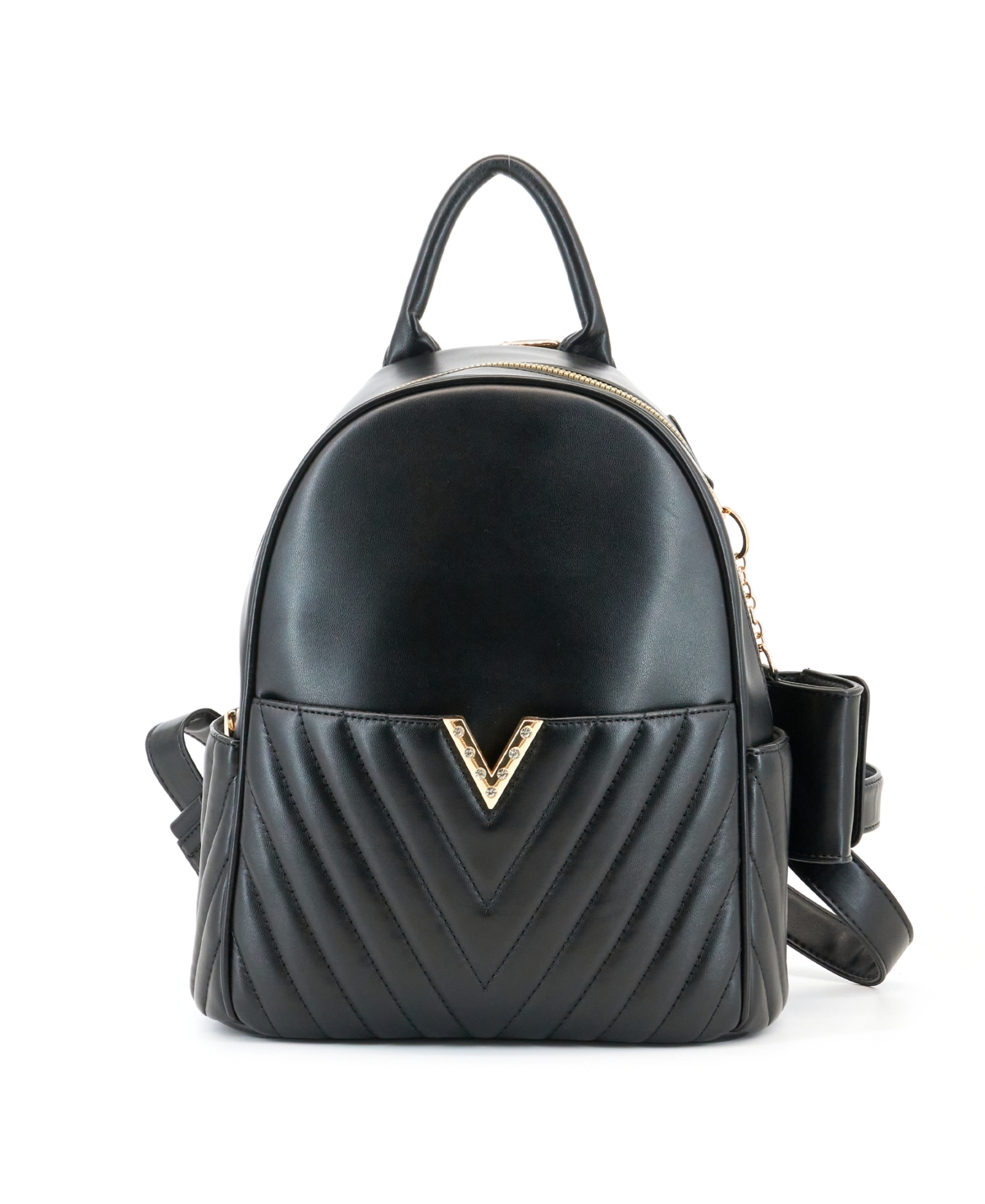 Classic Faux Leather Medium Backpack - Black