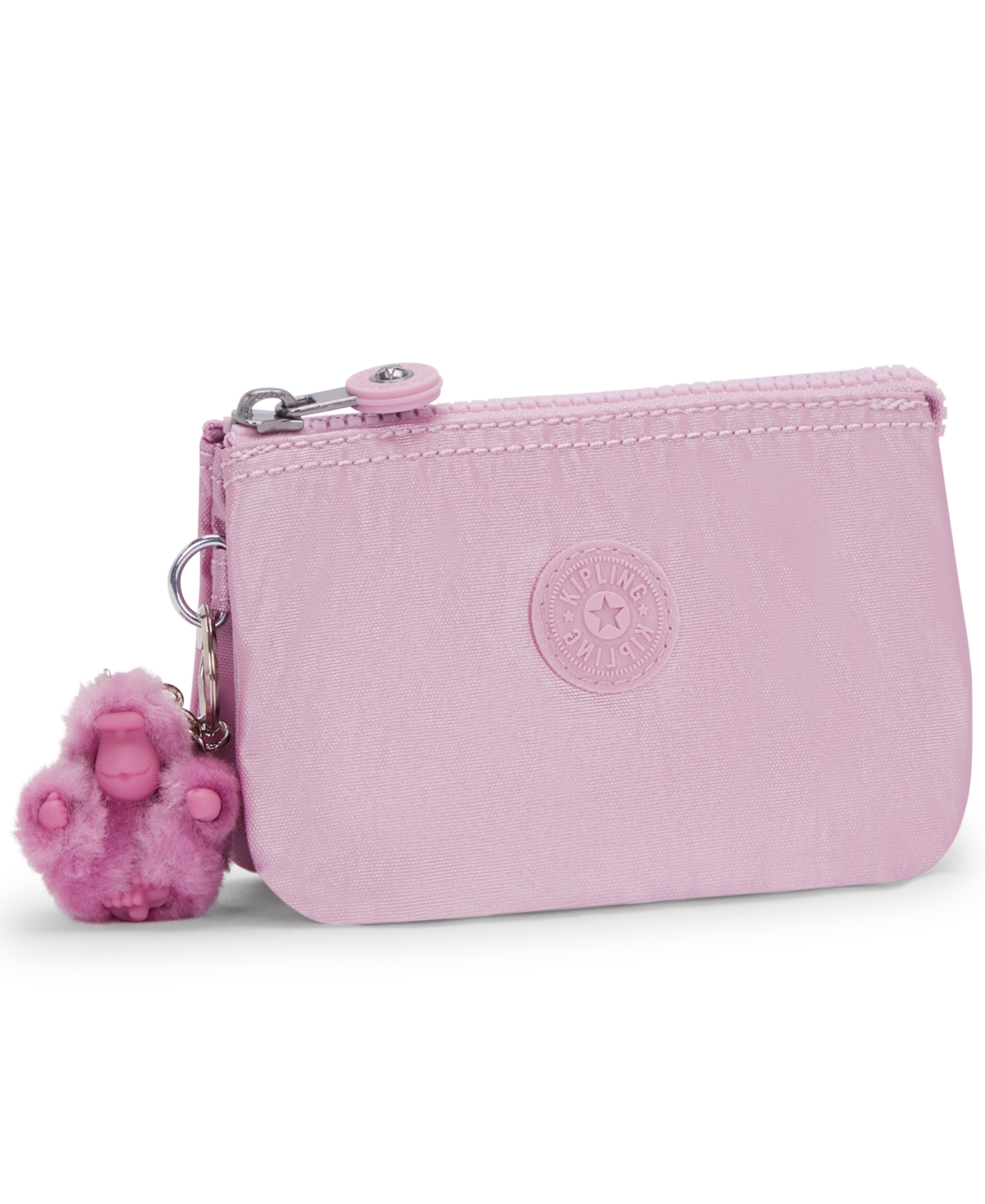 Shop Kipling Creativity Small Pouch With Keychain In Metallic Lilac