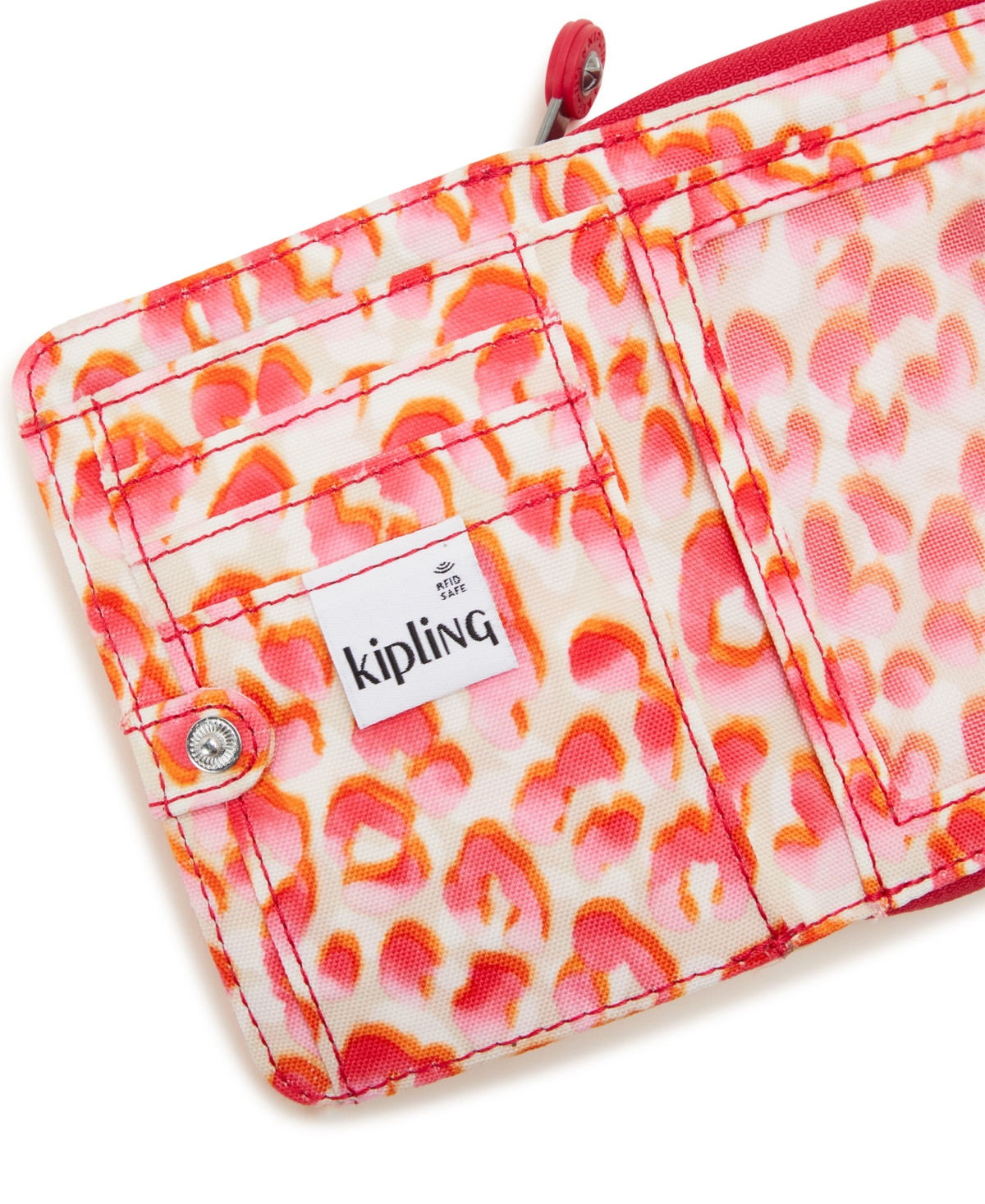 Shop Kipling Money Love Nylon Rfid Wallet In Latin Cheetah