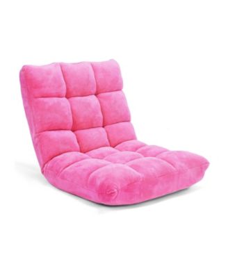 14 Position Adjustable Floor Chair with Cushioned Seat and Back Support