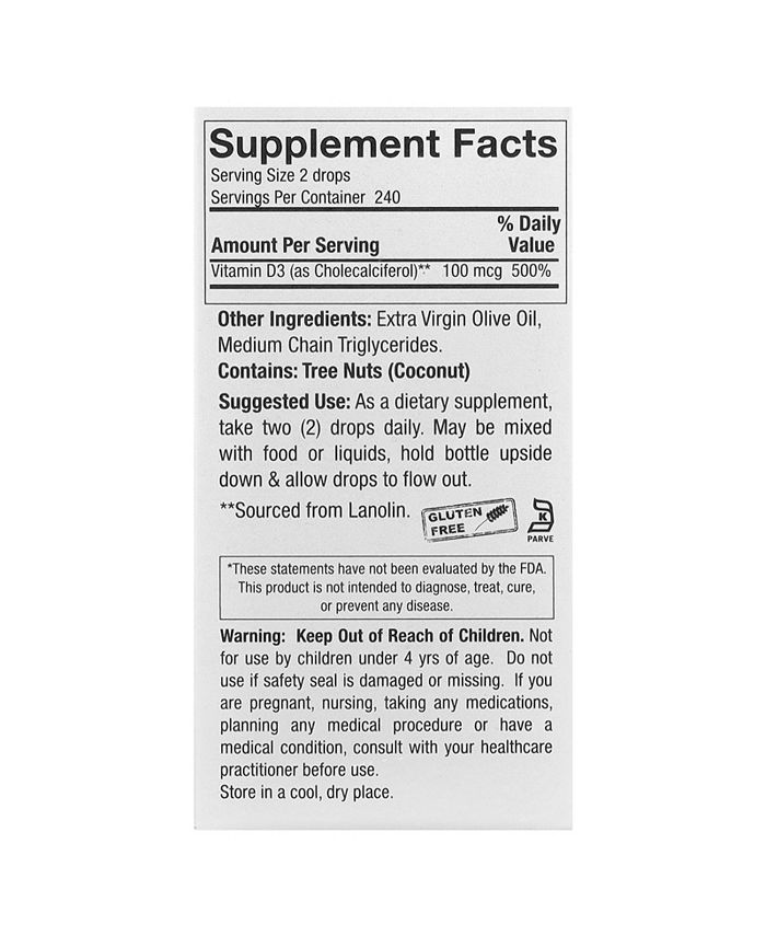 Nature's Answer Vitamin D3 Drops 100 mcg (4 000 IU) 0.5 fl oz (15 ml