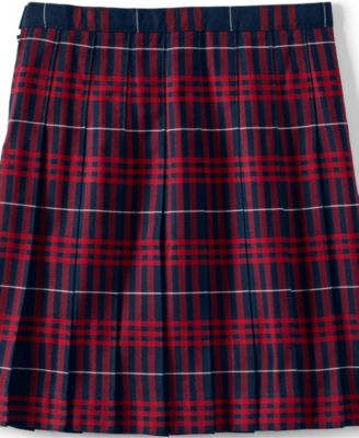 Little Girls School Uniform Plaid Pleated Skirt Below the Knee