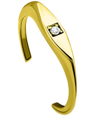 Cubic Zirconia Signet Style Toe Ring
