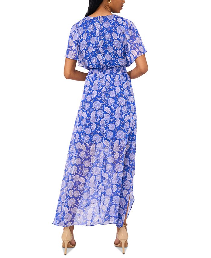 MSK Women's Flutter-Sleeve Handkerchief-Hem Maxi Dress - Macy's